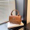 Sweet Metal Bowknot Tote Bag Solid Color Small Crossbody Bag New Single Shoulder Bags  Casual Wear