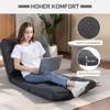 Bean Bag Chair with Bed Function, Reclining Backrest, Foldable, up to 120kg, 70 x 72 x 56 cm, Dark Gray