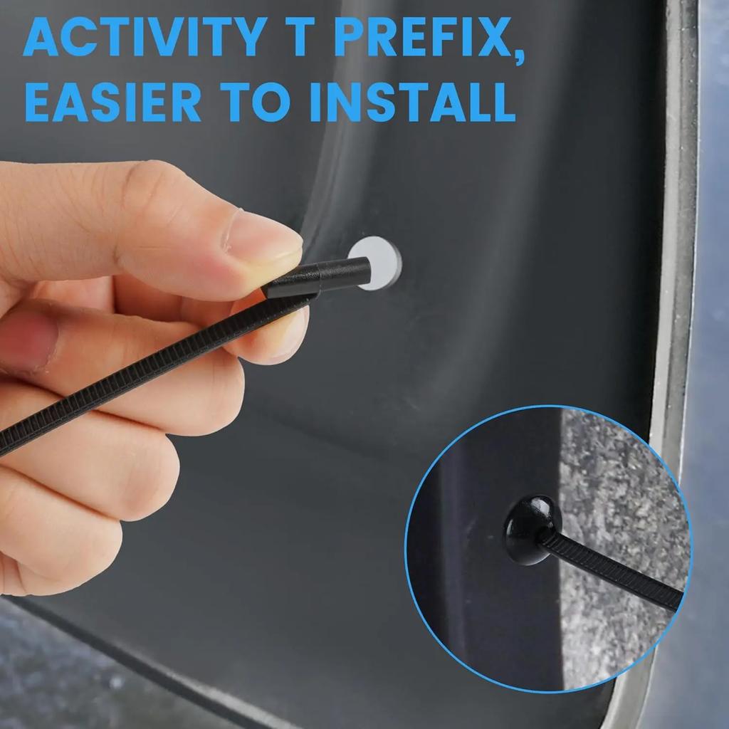 1000set Self-locking Nylon Cable Tie Buckle - Heavy Duty Pin & Button Zip Ties Car Repair Fastening Strap