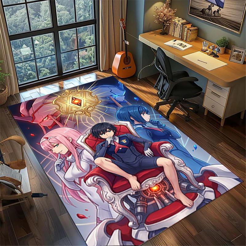 Моющийся коврик DARLING in the FRANXX Большой ковер Нескользящий ковер Декор комнаты геймера—kwq14