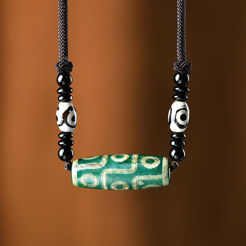 Этнический стиль, тибетский стиль, ожерелье «Девятиглазый Тяньчжу», универсальное для мужчин, новые ретро-аксессуары в китайском стиле для женщин