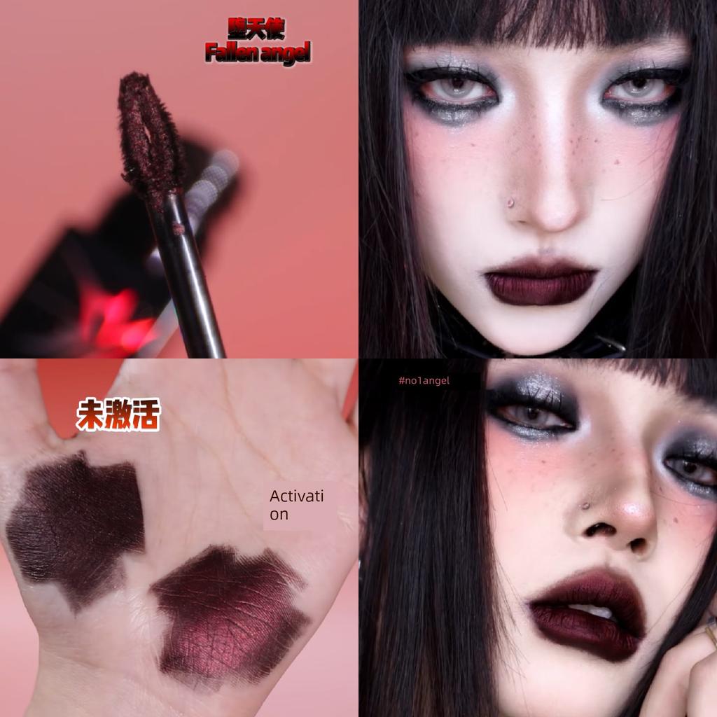 Dark and Edgy Vibe! De'Lanci Otherworldly Lip Mud Lipstick, Black Lipstick, Blue Glitter Lip Gloss, Gothic Style