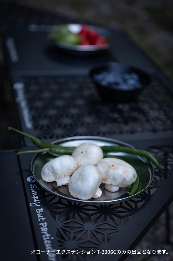 CAMPING MOON Field Rack Corner Extensions for Connecting Aluminum Tops, Set of 2, Black, Black Gear, T-2306-C-2P