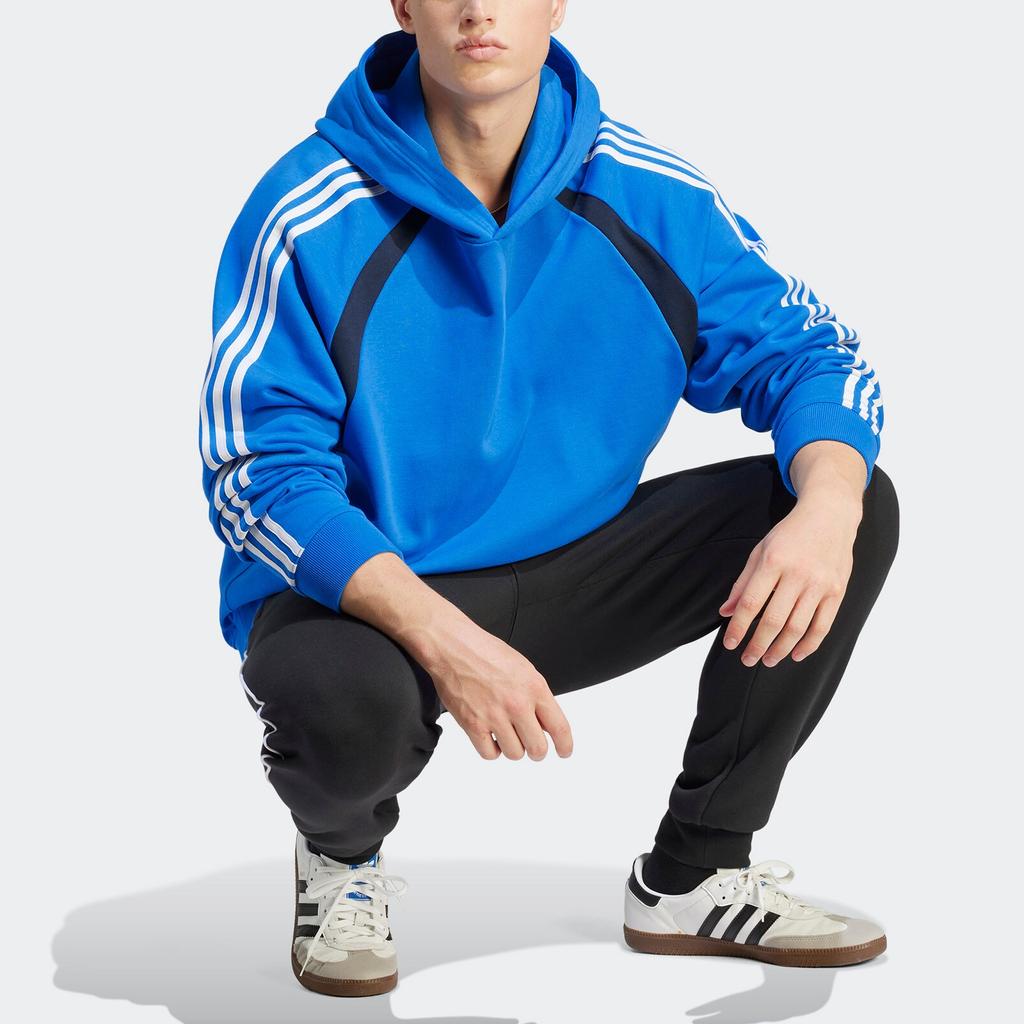 Adidas Повседневная толстовка с длинным рукавом Originals в полоску с капюшоном, мужская толстовка Bird-Feather-Blue IW3647