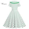 Женское праздничное платье Vinatge, большой подол, контрастный цвет, точечный принт, высокая талия с поясом, молния сзади, короткий рукав, кукольный воротник, 50-е, 60-е годы, выпускной, свадьба, принцесса