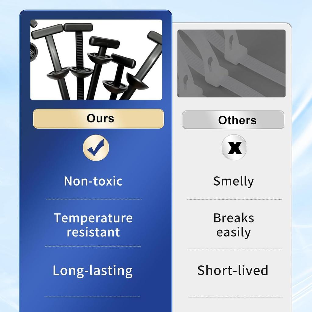Nylon Universal Cable Tie Buckle,Heavy Duty Self-Locking Zip Ties Holder with Pin & Button Design,UV Resistant Black Zipties for Car Daily Auto