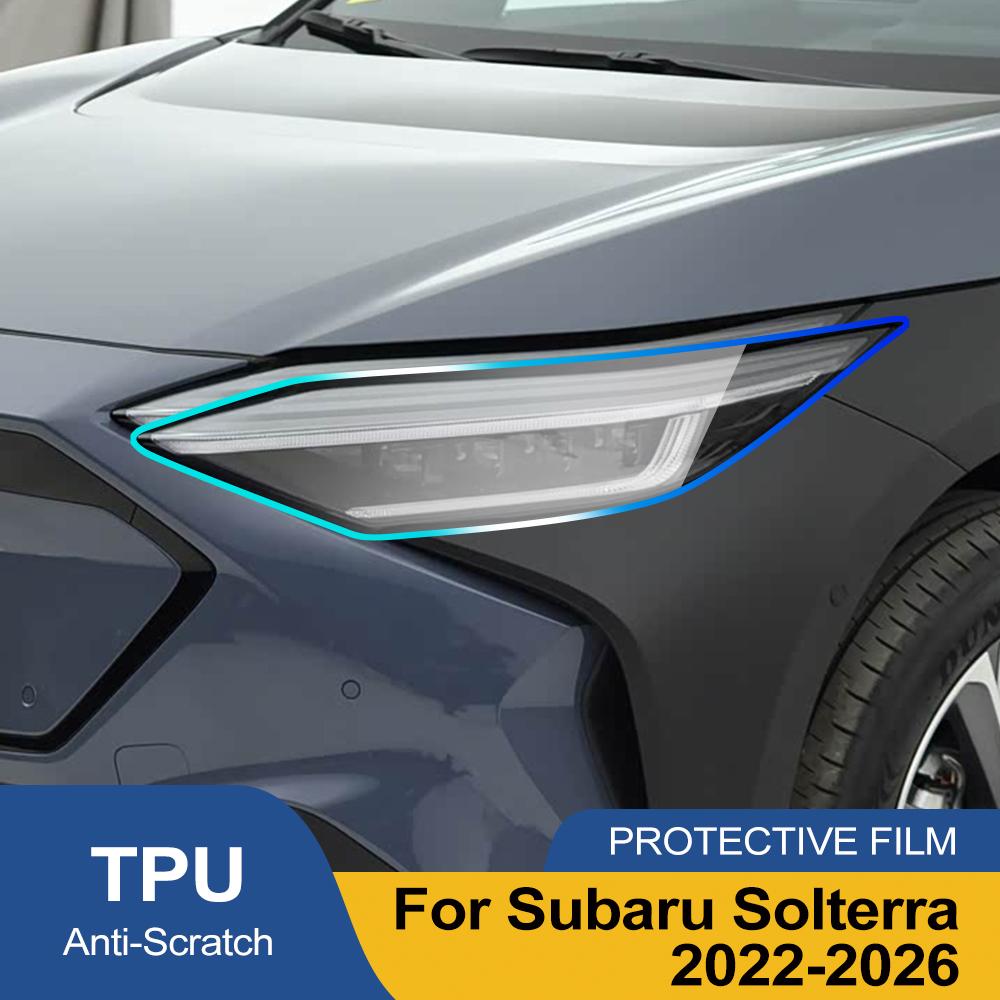 Custom Fit TPU PPF for Subaru Solterra 2025-2026 High Gloss Smoke Black Pre Cut Car Headlight Protective Film Anti-Scratch Film