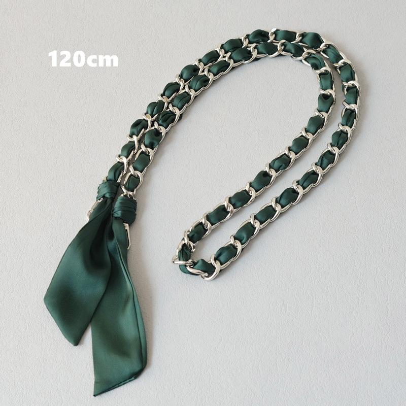 Новая Мода Весна Женская Сумка Аксессуар Цепочки Съемный Длинный Кросс-Боди Однотонный Милый Шелковый Ремешок Женский Роскошный Цепочный Ремень Ручки для Сумки