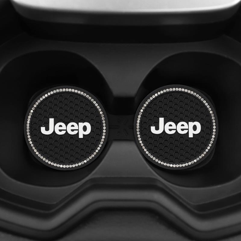 Для Jeep 2 шт. Автомобильная подставка под стакан Резиновая Противошумная Подставка Аксессуары Для Jeep Grand Cherokee Wrangler JK Gladiator Compass R