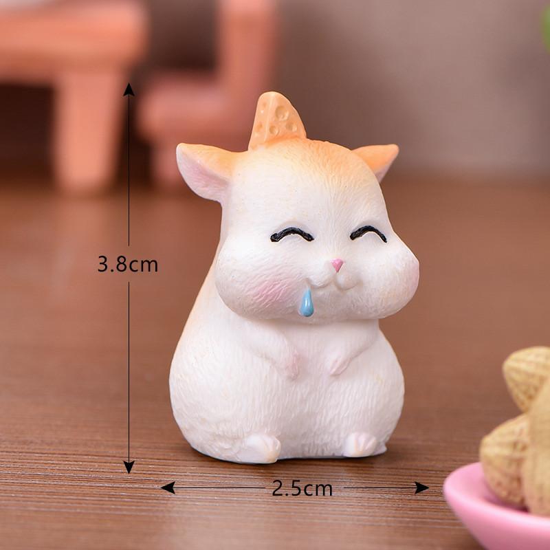 Adorable Resin Figurine Hamster Mini Ornaments For Terrarium Or Bonsai Display
