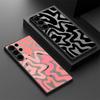 Magnetic Stripes Pattern Case For Samsung Galaxy S25 S24 Ultra S23 S21 S24 S20 FE S22 Plus For Magsafe Matte Hard PC Phone Cover