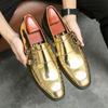 Fashion New Gold Men Dress Shoes Loafers Square Toe Buckle Strap Spring Autumn Handmade Wedding Shoes Size 38-46
