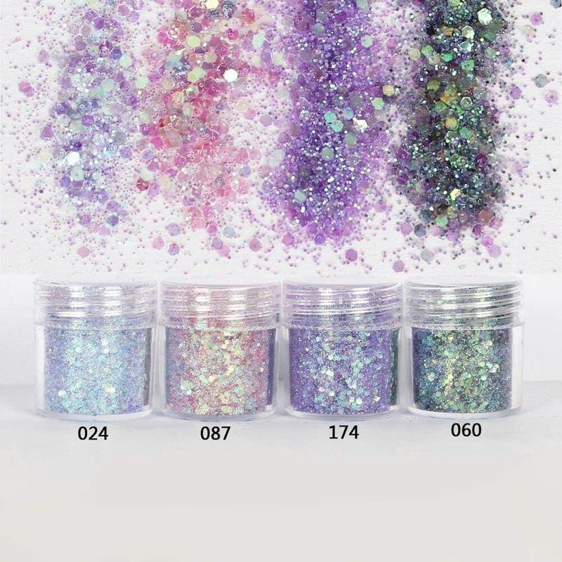 Star Bottle Nail Glitter Powder Set, Aurora Shimmer Ultra-Thin Nail Decorations, Multicolor  48pcs