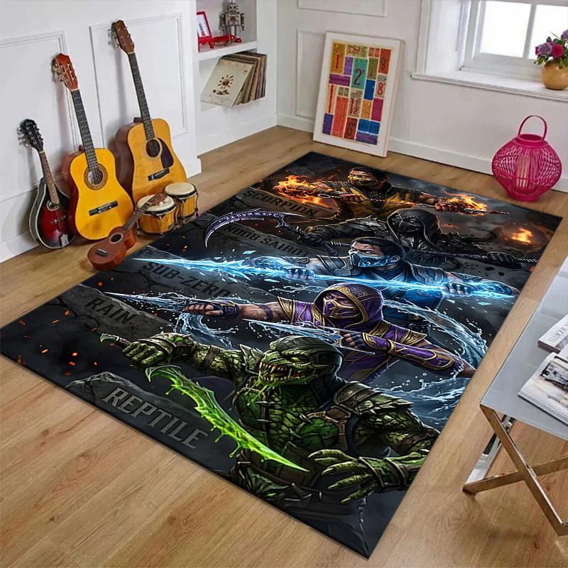 1pc M-Mortal Kombat1 Design Printed Area Rug Carpet for Bedroom Living Room Home Decor Rugs Mat Non Slip Mat Rug for Bedside