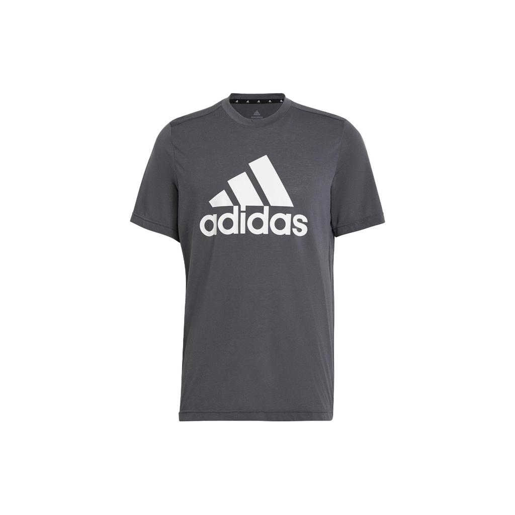 Adidas T Shirts Men's Gray Crew Neck Moderate Straight Fit GT3113