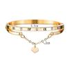 Luxury Rose Gold Stainless Steel Bracelets Bangles Female Heart Wedding Love Brand Charm Bracelet for Women Famous Jewelry