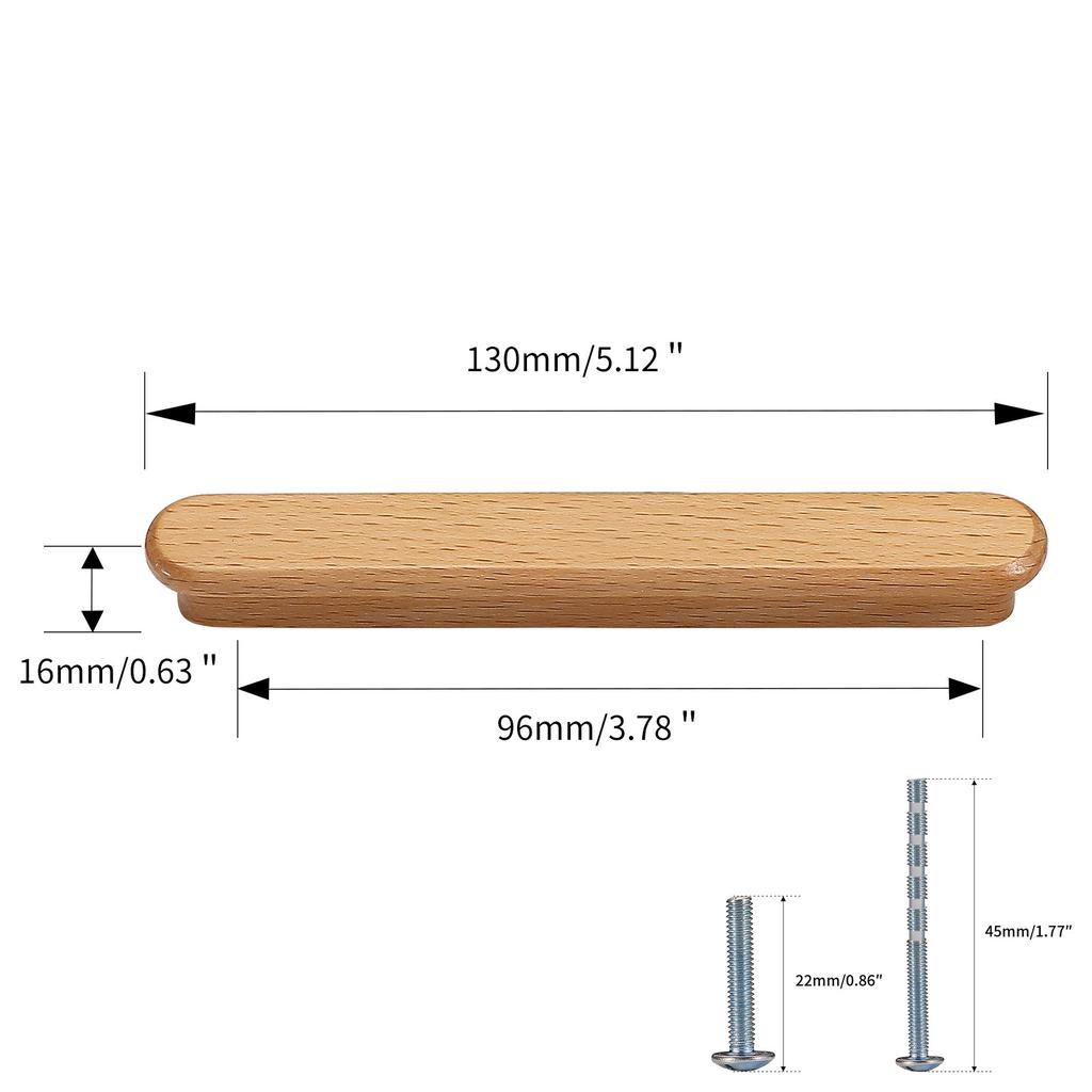 Modern Design Walnut and Sapele Cabinet Door Handle Drawer Knob Wardrobe Doors Pull 64mm 96mm 128mm 192mm