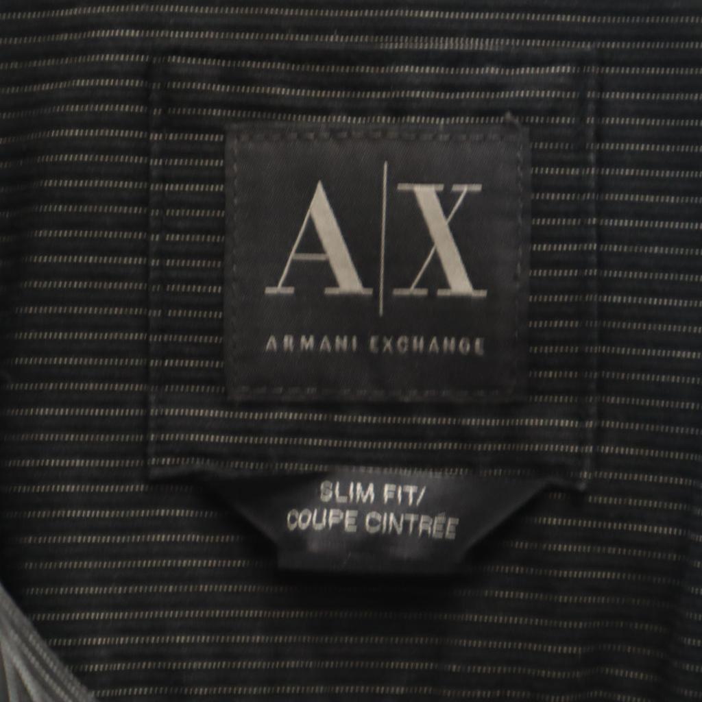 ARMANI EXCHANGE Striped Pattern Long sleeve shirt M black Men's Used