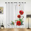 Современные оконные шторы с цветущими красными цветами мака, роскошные модные шторы для гостиной, спальни, кухни, шторы