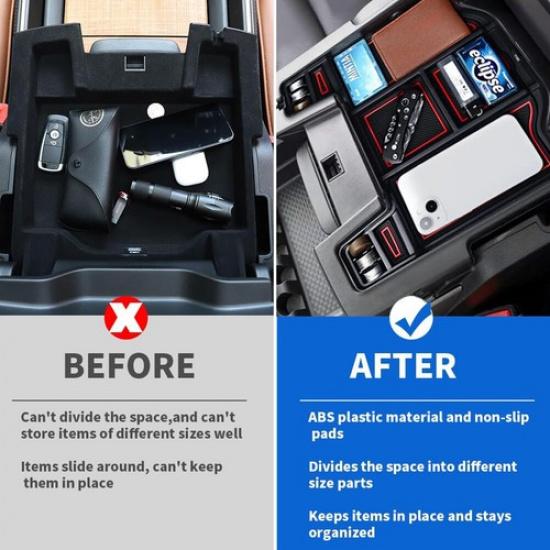Для 19-23 Dodge RAM 1500 Органайзер-контейнер для хранения в подлокотнике центральной консоли, аксессуар