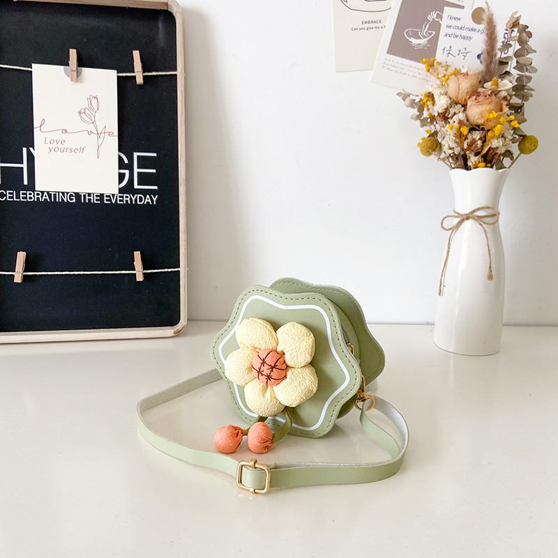 Adorable Mini Flower Pu Crossbody Bag For Kids Stylish Daily Accessory For Girls