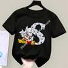 Dragon Ball Super Гоку Мальчики Футболка Черная Одежда Детские Топы Детский Мультяшный Принт Лето Милая Футболка с Коротким Рукавом Новинка Детские Подарки