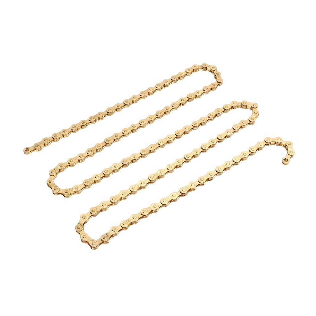 8 Speed Bike Chain 116 Links Gold Electroplating Steel Road Bike Chain with Chain Connector for