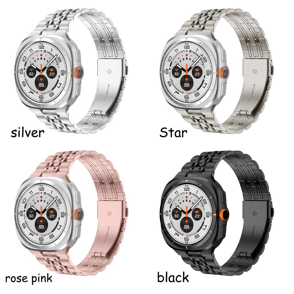Браслет из нержавеющей стали для Samsung Galaxy Watch Ultra 47 мм, без зазора, сплошной металлический, деловой, замена