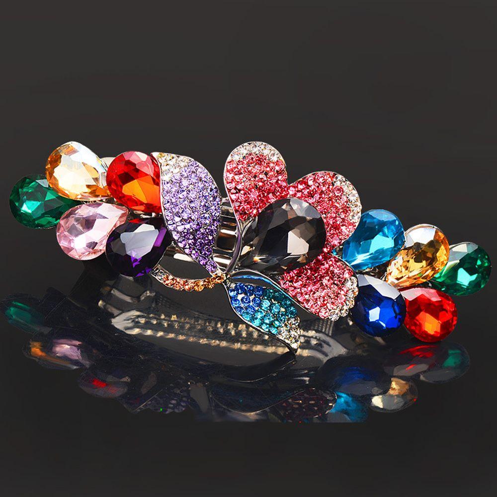Trendy Flower Headwear Crystal For Girls Spring Clips Women Hair Clips Korean Barrettes Hairpins