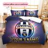 Custom Name Juventus Pattern Bedding Quilt Set  Home Decoration  Gift (1 * duvet cover + 2 * pillowcase  without core)