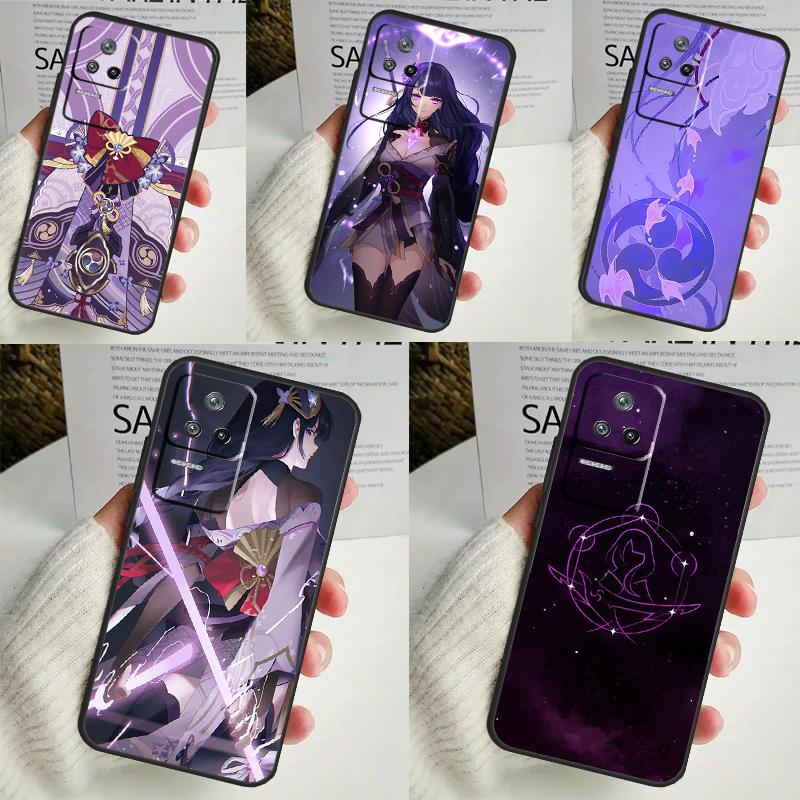 Genshin Impact Raiden Shogun Case For POCO X6 Pro M6 X5 X3 M5s F3 F5 Xiaomi 14 Ultra 13 12 Lite 11T 12T 13T Pro Coque