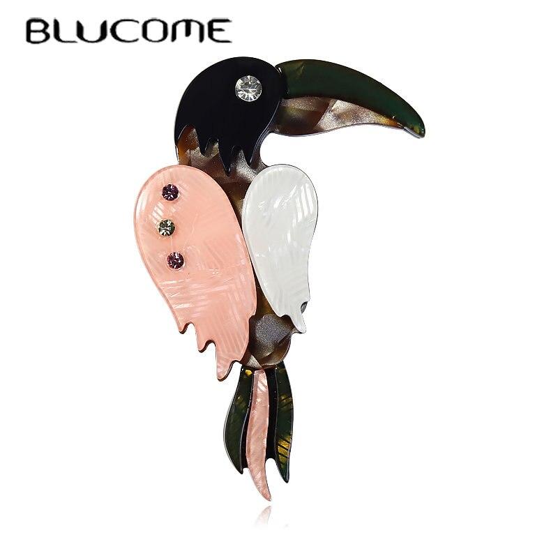 Blucome Ручная работа, большой рот, Arcylic, броши с птицами, красивая птица, животное, вечерние, офисные, повседневные, брошь, булавки, ювелирные изделия, аксессуары для одежды