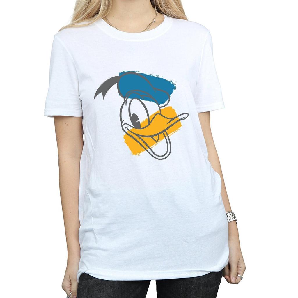Disney Womens/Ladies Donald Duck Head Cotton Boyfriend T-Shirt