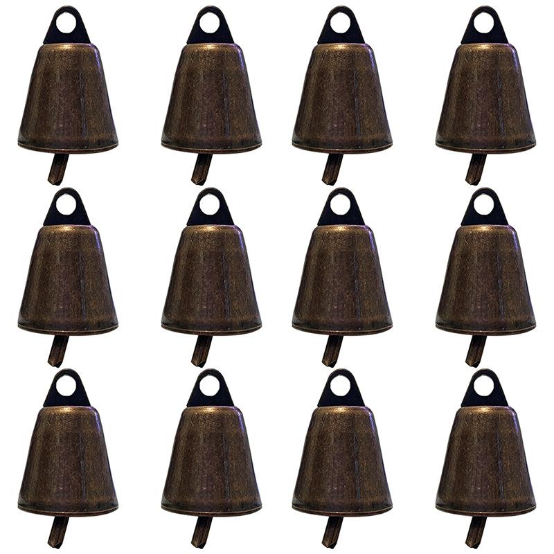 WTEMPO 12PCS 2.6CM Vintage Thick Jingling Bells Wind Chimes Making Accessories Creative Metal Decorations for Halloween, Christmas and New Year