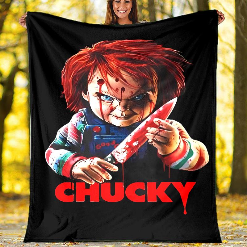 Chucky Theme Printed Blanket,Perfect for Couch, Bed, Travel & Outdoor Use | Machine Washable, Cozy & Durable.