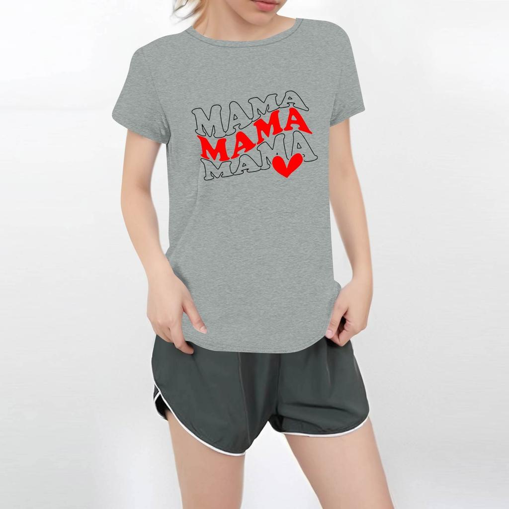 Женская повседневная футболка с круглым вырезом и короткими рукавами с принтом