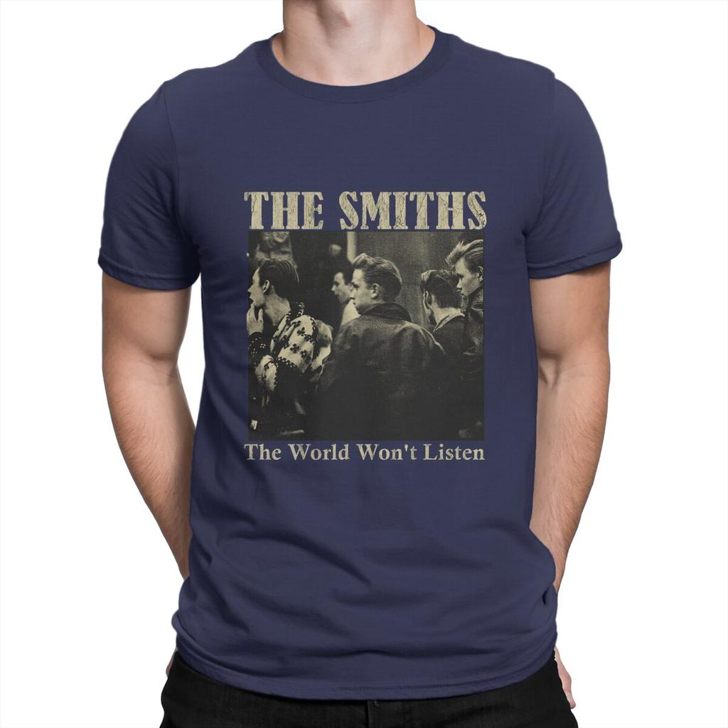 Британские рок-группы 80-х Мужские футболки The Smiths Повседневная футболка с коротким рукавом и круглым вырезом Чистый хлопок Летняя одежда
