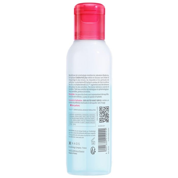 Bioderma Créaline H2O Yeux Sensibles &amp; Lèvres Biphase Micellaire Démaquillant Waterproof 125 ml