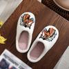 Farmer Ranch Horse Pattern Embroidered Plush Home Thick-Soled Comfortable Furry Slippers Cute Warm Non-Slip Indoor Slippers