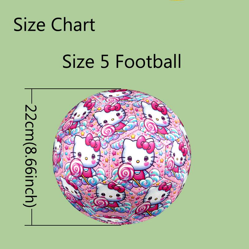 1pc Hello Kitty Pattern Football, Standard Size 5 Soccer Ball Stylish Sport Football for Competition Play and Training