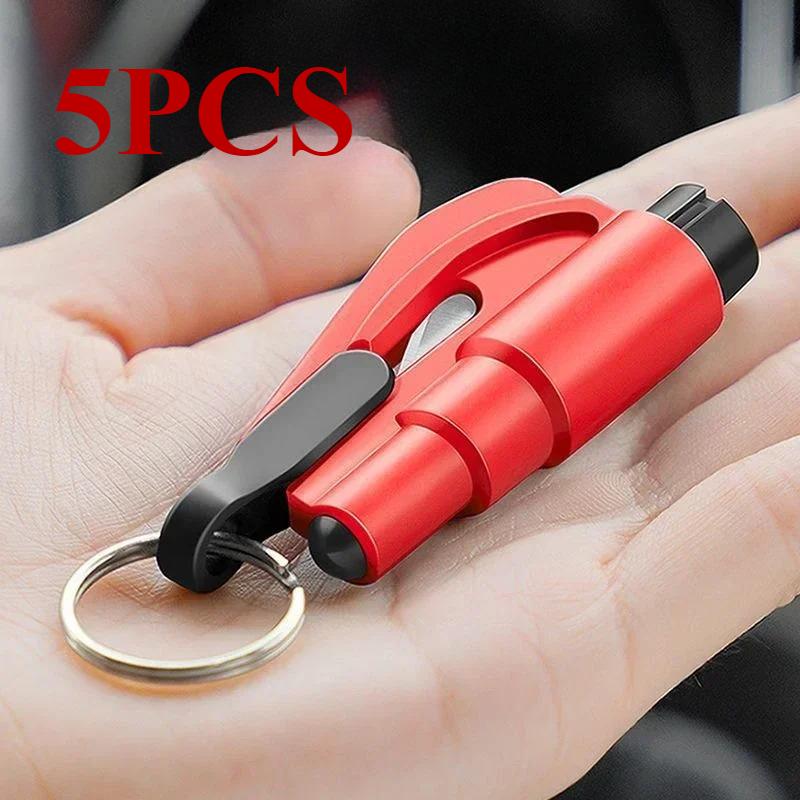 5 шт. Мини-молоток безопасности Автомобильный аварийно-спасательный набор Брелок Нож Резак для ремня безопасности Аварийный молоток для разбивания стекла перевозится