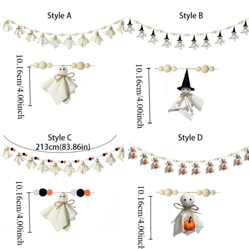 Забавная 84-дюймовая жуткая гирлянда-пентант на Хэллоуин, многоразовая, для самостоятельного изготовления, подвесная гирлянда-призрак, длинная подвесная декорация на Хэллоуин, для помещений