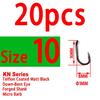 Bimoo 20pcs Teflon Coated Strong Carp Fishing Hooks High Carbon Steel Matte Black Micro Barb Size 2 4 6 8 10 Withy Pool Rig Hook