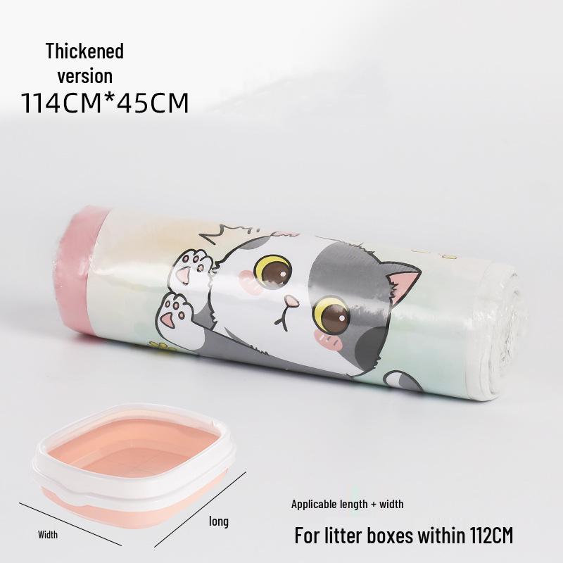 Self-Closing Drawstring Cat Litter Cleaning Bags - Thickened Plastic for Pet Litter Box