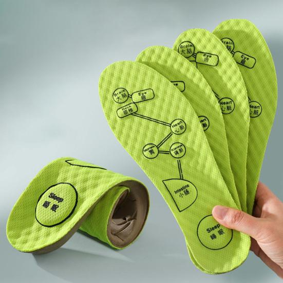 Acupressure On Foot Insole Men Women Soft Breathable Sport Cushioning Inserts Sweat-Absorbing Deodorant Insoles Boost Shoe Pads