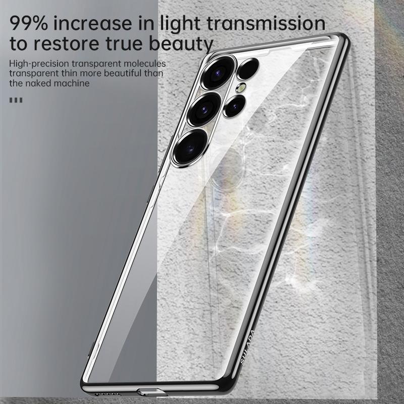 SULADA Чехол для Samsung Galaxy S25 Ultra Ультратонкий Гальванизированный ТПУ Прозрачный Чехол для Телефона