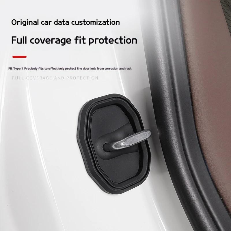 BBJW3 For BMW X3 G45 2025 4PCS Car Door Lock Buckle Protective Cover Shock-absorbing Protective Sleeves Anti-collision Stickers