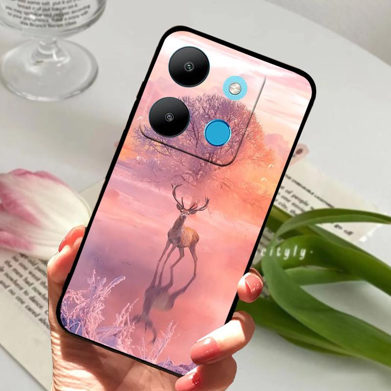 Для Infinix Smart 7 Чехол Роскошный Силиконовый ТПУ Мягкий Телефон Черный Чехол Чехлы Для Infinix Smart7 X6515 Funda Защитный Coque Capa