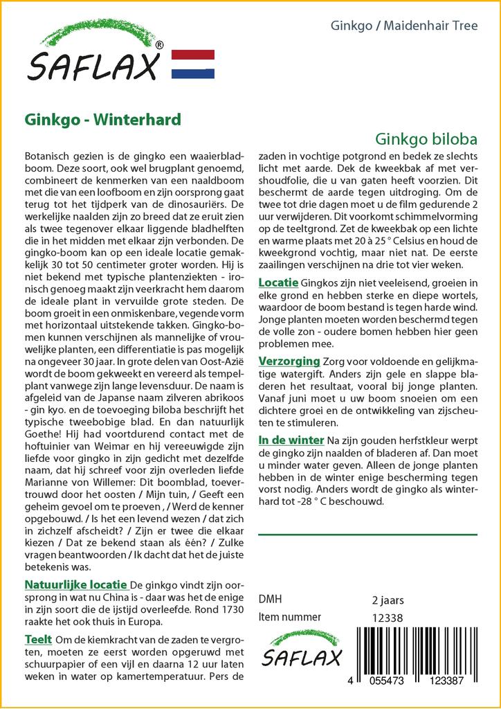 SAFLAX Авичий волос - 4 семени - Гинкго двулопастный