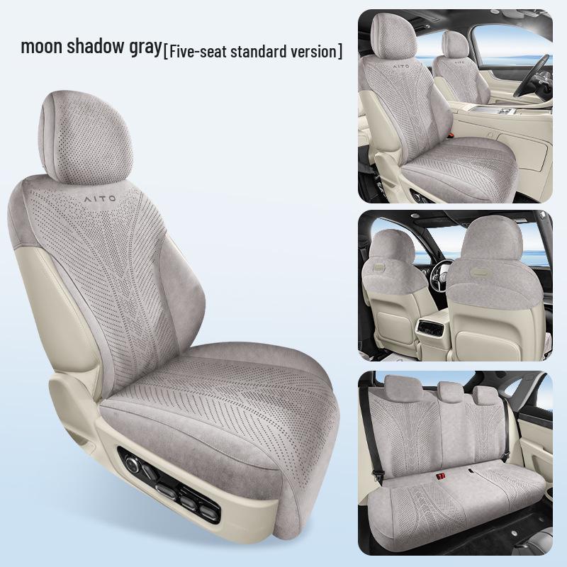 AITO M7 Car Seat Cushion, Universal All-Season Suede Saddle Pad for Six-Seater Vehicles